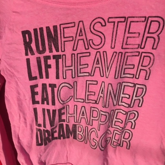 Women’s Pink Longsleeve Motivational Chin Up T Shirt - XS - Picture 2 of 5